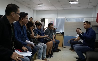 <p><strong>GOV’T STRATCOM ACADEMY</strong>. Communication Secretary Martin M. Andanar sits down with members of the Association of Government Information Officers 8 (Eastern Visayas) at the Philippine Information Agency’s regional office in Tacloban City on Friday (August 2, 2019). Andanar discussed with them the strategic communication training center that the government plans to establish for national and local government information officers. <em>(Photo courtesy of PCOO)</em></p>