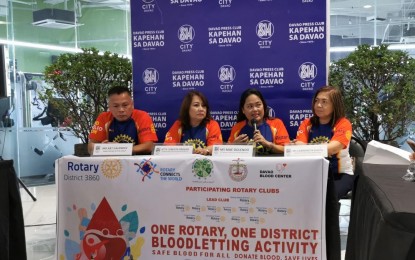 <p><strong>BLOODLETTING ACTIVITY.</strong> Rotary Club of Waling-waling members on Monday (August 5) invite Dabawenyos to donate blood on August 12, 2019 in order to help the rising number of dengue patients and those who suffer from cancer as well. <em>(PNA Photo by Digna Banzon)</em></p>
