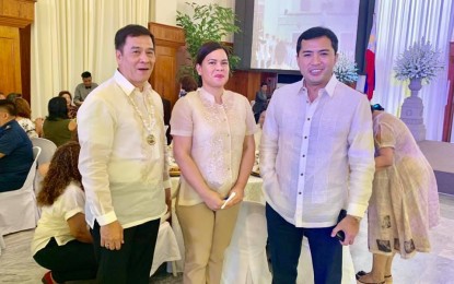 <p><strong>LAND CONVERSION.</strong> Department of Agriculture-Central Visayas Regional Director Salvador Diputado (left) poses with Davao City Mayor Sara Duterte and Department of Tourism (DOT-7) Regional Director Shalihmar Tamano shortly after the opening program of the 450th founding anniversary of Cebu on Tuesday (Aug. 6, 2019). Diputado encouraged local government units in the region to retain their agricultural lands, instead of converting them for residential or commercial use. <em>(Photo courtesy of Atty. Salvador Diputado's Facebook page)</em></p>