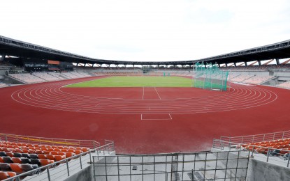 <p><strong>ATHLETICS STADIUM.</strong> Photo of the newly-constructed 20,000-seater New Clark City Athletic Stadium that will host the 30th Southeast Asian Games from Nov. 30 to Dec. 11. Filipino-American athletes Natalie Uy and Alyana Nicolas will be shooting for a 1-2 finish in the women's pole vault competitions.<em> (PNA file photo)</em></p>