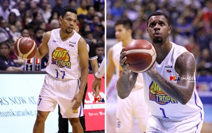 <p>Jayson Castro and Terrence Jones <em>(Photos courtesy of PBA Images)</em></p>