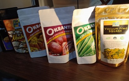 <p><strong>NUTRITIOUS SNACKS</strong>. Okra, onion, and squash chips are among the products being showcased at the Science and Technology Caravan at Bayambang Pangasinan town from Aug.13-16, 2019. One Food Corporation will soon mass produce these goods in a factory which will rise in Bayambang town. <em>(Photo by Hilda Austria)</em></p>