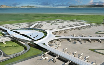 <p><strong>NEW AIRPORT.</strong> One of the design studies for the New Manila International Airport (NMIA), a four-runway gateway that San Miguel Corporation plans to build in Bulacan. <em>(Artist's perspective courtesy of SMC)</em></p>