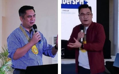 <p><strong>REAL NUMBERS. </strong>Presidential Communications Operations Office Secretary Martin Andanar (left) and Assistant Secretary and Chief Brand Integrator Ramon Cualoping III grace the "Rehabinasyon: Rehabilitating the Nation, Together" townhall session at the Carcar City Hall's Nice Hall on Thursday, Aug. 15, 2019. Andanar said the national government will keep on telling the truth about the Duterte administration's war against drugs. <em>(PNA photo by John Rey Saavedra)</em></p>