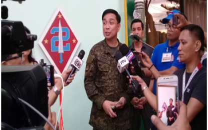 <p>Philippine Army's 2nd Infantry "Jungle Fighter" Division (2ID) Commander Brig. Gen. Arnulfo Marcelo B. Burgos Jr. during press interview. <em>(Photo by Saul E. Pa-a)</em></p>