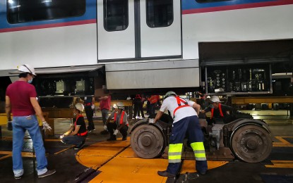 <p><strong>MRT-3 UNDER REHABILITATION. </strong>Sumitomo-MHI began rehabilitation works for the MRT-3 on May 1, 2019 and is expected to be completed by July 2021. According to the Department of Transportation, unloading incidents in the MRT-3 decreased to 57 in 2018 and only 19 incidents so far in 2019, as compared to 292 in 2012 to 453 in 2017. <em>(Photo courtesy of DOTr)</em></p>