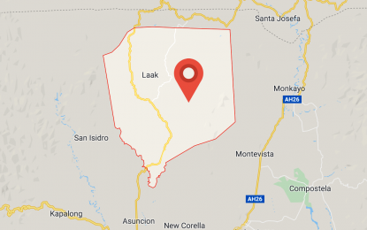 <p>Google map of Laak town, Compostela Valley province.</p>
