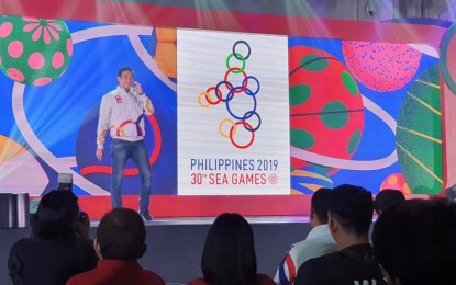 <p><strong>SPIRIT OF VOLUNTEERISM.</strong> Philippine Southeast Asian Games Organizing Committee Deputy Director for Volunteers Program Chris Tiu announces on Friday (August 23, 2019) that at least 4,230 volunteers will serve in the Subic and Clark clusters of the 30th SEA Games. The launch of the Subic-Clark Cluster Volunteer Program was held at the ASEAN Convention Center in Clark Freeport, Pampanga.<em> (Photo by Marna Dagumboy-del Rosario)</em></p>