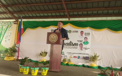 <p><strong>CAMPUS JOURNALISM</strong>. Vice governor Mark Lambino serves as guest of honor and speaker during the Third Campus Journalism Seminar, Write-shop and Press Conference held in Mangaldan town on Saturday (Aug. 24, 2019). Lambino eyes campus journalism as a weapon to combat misinformation. <em>(PNA photo by Ahikam Pasion)</em></p>