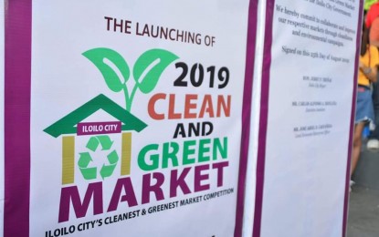 <p><strong>CLEAN AND GREEN MARKETS. </strong>Iloilo Ctiy launches the 2019 Clean and Green Market Competition, which enjoins all market vendors associations, barangay officials and market officials, on Sunday (August 25, 2019). Jose Ariel Castañeda, this city’s Local Economic Enterprise Office (LEEO) head, said the competition will push for behavioral change among stakeholders in maintaining and sustaining clean and green markets. <em>(Photo courtesy: Iloilo City Government)</em></p>