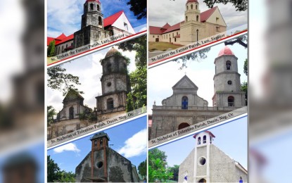 <p><strong>BEFORE AND AFTER.</strong> The three churches in Lazi (Siquijor), Dauin and Zamboanguita in Negros Oriental that have been restored and are ready for turnover today and on Thursday. These are funded by the National Historical Commission of the Philippines with a total estimated amount of PHP67 million.<em> (Photo courtesy of Msgr. Julius Heruela/Commission on Church Cultural Heritage) </em></p>