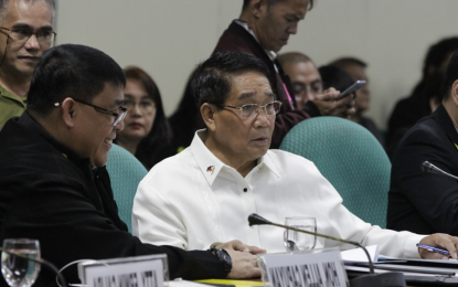 <p><strong>SALUGPUNGAN SCHOOLS CLOSURE.</strong> National Security Adviser Secretary Hermogenes Esperon Jr. attends a Senate hearing on the proposed closure of 55 Salugpungan schools on Tuesday (Aug. 27, 2019). Esperon said the New People's Army's alleged use of the schools in its recruitment of young indigenous people into the communist movement does not adhere to international norms and Philippine laws.<em> (PNA photo by Avito Dalan)</em></p>