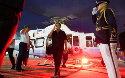 <p><strong>OFF TO CHINA.</strong> President Rodrigo R. Duterte is accorded foyer honors as he prepares to board a plane bound for the People's Republic of China at the Villamor Air Base in Pasay City on August 28, 2019. Duterte will visit China for the fifth time upon the invitation of Chinese President Xi Jinping. <em>(King Rodriguez/Presidential Photo)</em></p>