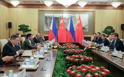 <p><strong>BILATERAL MEETING.</strong> President Rodrigo R. Duterte and People's Republic of China President Xi Jinping discuss matters during the bilateral meeting at the Diaoyutai State Guesthouse in Beijing on August 29, 2019. Duterte said the meeting with Xi reaffirmed the value of their relationship – both personal and official – built on trust, respect, and pursuit of mutual benefit for the two nations. <em>(Robinson Niñal/Presidential Photo)</em></p>