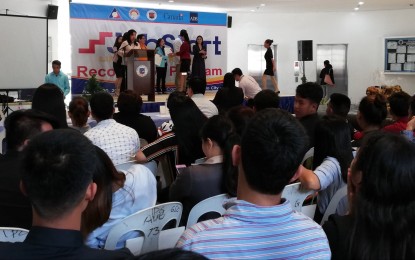 <p><strong>GRADUATES</strong>. A totalof 98 graduates of JobStart's Life Skills Training program in Iloilo were recognized on Friday (August 30, 2019) at the Iloilo Provincial Capitol Lobby. Public Employment Service Office (PESO)-Iloilo head Francisco Heler said the graduates were trained to know themselves, build relationships with people, and prepare for the workplace. <em>(PNA photo by Gail Momblan)</em></p>