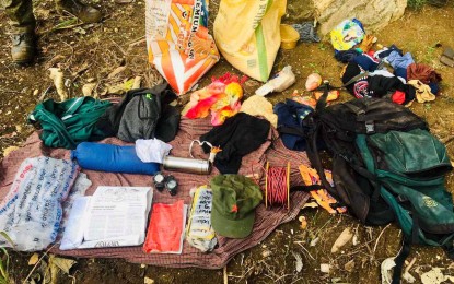 <p><strong>RECOVERED.</strong> Some of the items seized by troops of the Philippine Army's 79th Infantry following their encounter with New People's Army rebels in Barangay Paitan, Escalante City, Negros Occidental on Saturday (Aug. 31, 2019). <em>(Photo courtesy of 303rd Infantry Brigade, PA)</em></p>