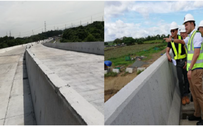 <p><strong>CAVITE-LAGUNA EXPRESSWAY PROJECT.</strong> Department of Public Works and Highways (DPWH) Secretary Mark Villar, along with DPWH technical team and project contractor Metro Pacific Tollways Corporation subsidiary MP CALA Holdings Inc. executives, inspects the on-going road extension developments and finishing touches following the drive-through at the Cavite-Laguna Expressway (CALAX)-Laguna segment spanning to a 10-kilometer alignment from the Mamplasan Toll Barrier up to Sta. Rosa City-Tagaytay City Interchange, on Tuesday (Sept. 3, 2019. The first 10-kilometer segment of the CALAX will open in October. <strong><em>(PNA photos by Saul E. Pa-a)</em></strong></p>