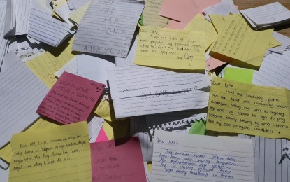 <p><strong>DEAR NPA.</strong> The open letters written by participants to the National Training Service Program Symposium for freshmen students at the Bukidnon State University in Malaybalay City on Sunday. Most of the letters written by the young participants urged the rebels to surrender and get a fresh start in life. <em>(Contributed photo)</em></p>