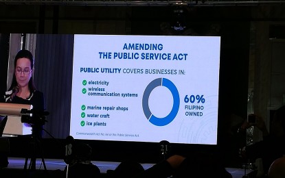 <p><strong>AMENDING PSA.</strong> Senator Grace Poe discusses the proposed amendment to PSA of 1936 to allow FDI in the telecommunications, transportation, and multimedia industries during the BusinessWorld Industry 4.0 Summit in Taguig on Monday (Sept. 9). <em>(Photo by Raymond Carl Dela Cruz)</em></p>