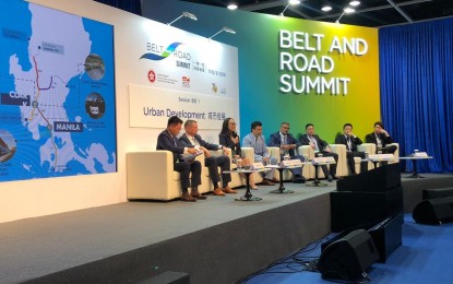 <p><strong>NEW CLARK CITY.</strong> Joanna Capones, Vice President for Investment Promotions and Marketing Department, represents BCDA at the Belt and Road Summit held recently in Hong Kong. Capones showcased Filinvest’s township that complements New Clark City’s smart, resilient, and sustainable features. <em>(Photo courtesy of BCDA)</em></p>