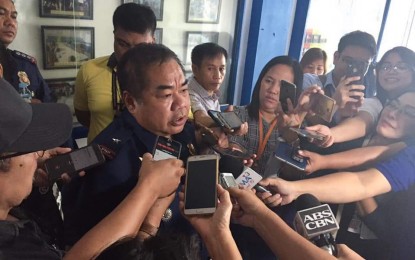 <p><strong>ESPINO AMBUSH</strong>. Police regional director, Brig. Gen. Joel Orduña (second from left) updates newsmen on the September 11 ambush on former Pangasinan Governor Amado Espino Jr. at the Police Provincial Office in Lingayen town on Monday (Sept. 16, 2019). Orduña said they now have “persons of interest” in the investigation. <em>(Photo by April Montes of PIA Pangasinan)</em></p>