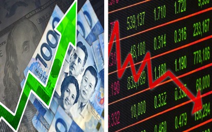 <p><strong>MIXED</strong>. The wait-and-see stance for the voting on United States debt ceiling talks partly resulted in the negative close of the local bourse's main index on Wednesday (May 31, 2023). On the other hand, the peso posted a correction gained against the US dollar. <em>(PNA graphics)</em></p>