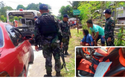 <p><strong>ILLEGAL FIREARMS.</strong> Police seized two firearms (inset) from two suspects claiming to be members of the Moro Islamic Liberation Front in Barangay Dalumangcob, Sultan Kudarat, Maguindanao on Thursday, Sept. 19, 2019. The suspects failed to present documents for the firearms they were carrying inside their vehicle. <em>(Photos courtesy of Sultan Kudarat MPS)</em></p>