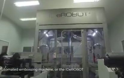 <p>The IDeROBOT or the automated embossing machine in the LTO's new plate-making facility<em> (Screenshot courtesy of DOTr)</em></p>