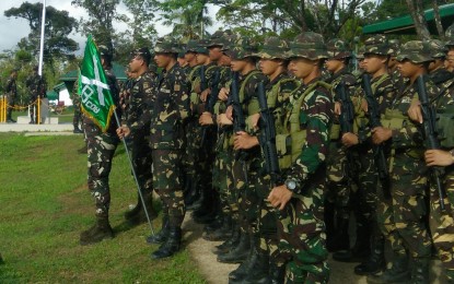 <p><strong>LEYTE'S ARMY.</strong> Soldiers of the 93rd Infantry Battalion based in Kananga, Leyte. On Monday (Sept. 30. 2019), the unit clashed with the New People's Army rebels in Carigara, Leyte leading to the recovery of firearms. <em>(Photo courtesy of the Philippine Army 93IB)</em></p>