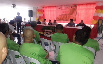 <p><strong>BALAY SILANGAN.</strong> Drug rehabilitation participants join Tuesday's opening ceremony of the Balay Silangan in Barangay Abuno, Iligan City. <em>(Photo by Divina M. Suson)</em></p>
