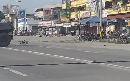 <p><strong>BOMB SITE.</strong> Photo shows the site of the Sept. 7, 2019 bombing in Isulan, Sultan Kudarat that wounded seven persons. A Swedish national and six other suspects were charged before the Sultan Kudarat Provincial Prosecutor’s Office on Thursday (Oct. 3, 2019) in connection with the incident. <em>(Photo courtesy of Isulan MPS)</em></p>