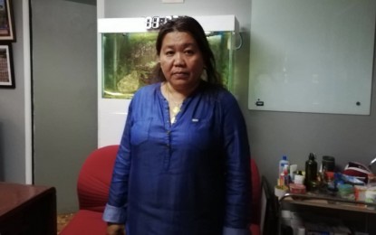 <p><strong>EX-CHILD WARRIOR.</strong> Myrna Romero, 47, poses for a photo after an interview with the Philippine News Agency (PNA) in Cebu City on Monday (Oct. 7, 2019). Romero, who is now a farmer, recalled her life as a child warrior of the Communist Party of the Philippines-New People's Army hit squad, Sparrow Unit.<em> (PNA photo by John Rey Saavedra)</em></p>