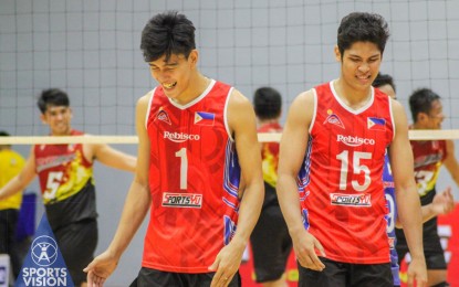 <p><strong>SEAG TEAM</strong>. Bryan Bagunas (left) and Marck Espejo (right) will be the top offensive sparks for the Philippine team that will play in the 30th Southeast Asian Games men's volleyball event. The Philippines will host for the fourth time the biennial meet from Nov. 30 to Dec. 11 this year. <em>(Photo courtesy of SportsVision)</em></p>