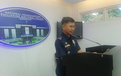 <p><strong>ALL ACCOUNTED FOR.</strong> PNP spokesperson Brig. Gen. Bernard Banac holds a press conference at Camp Crame on Tuesday (Oct. 8, 2019). Banac assured that all the so-called ‘ninja cops’ are available and ready to face an investigation into the questionable Pampanga drug raid in 2013. <em>(PNA Photo by Christopher Lloyd Caliwan)</em></p>