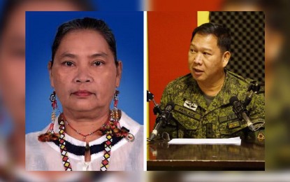 <p>Bayan Muna Party-list Representative Eufemia Cullamat (left) and Major Gen. Antonio Parlade, Jr., Armed Forces of the Philippines Deputy Chief-of-Staff for Civil-Military Operations</p>