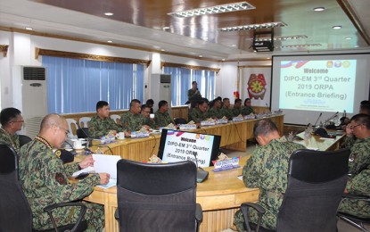 <p><strong>REVIEW ON READINESS.</strong> Officers and staff members of the Directorate for Integrated Police Operations in Eastern Mindanao of the Philippine National Police are conducting an operational review and performance audit of the mobile forces of the Police Regional Office 13 (Caraga). The review and audit began on Monday (Oct. 14, 2019) and will end on Friday (Oct. 18, 2019). <em>(Photo courtesy of PRO-Caraga Information Office)</em></p>
