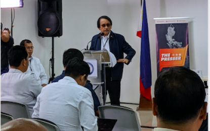 <p><strong>ANTI-CORRUPTION DRIVE.</strong> PACC Chairman Dante Jimenez presents his report on corruption statistics during the yearly 'Ulat sa Bayan' of the commission in Intramuros, Manila Monday (Oct. 14, 2019). He said heightened efforts to address corruption led to the prosecution of erring officials. </p>