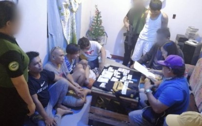 <p><strong>DRUGS FOR FIESTA.</strong> Agents from the Philippine Drug Enforcement Agency (PDEA-7) conduct an inventory of illegal drugs confiscated in a buy-bust operation by the agency and the Provincial Intelligence Branch of the Cebu Provincial Police Office at Lawaan 2 village, Talisay City on Monday (Oct. 15, 2019). PIB chief, Lt. Col. Marlu Conag said the PHP2.4-million confiscated shabu was meant to flood Talisay City during its fiesta celebration. <em>(Photo from PDEA-7 Facebook page)</em></p>