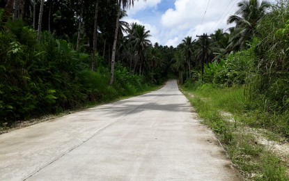 <p><strong>ACCESS ROAD FOR FASTER TRAVEL.</strong> The newly-built road leading to Mataguinao, Samar. From a four-hour boat trip from the highway in Gandara town, Matuguinao can now be reached in just 30 minutes from Samar Island’s main road. <em>(File photo)</em></p>