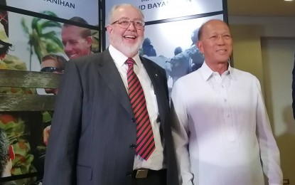 <p><strong>MATESHIP AND BAYANIHAN EXHIBIT.</strong> Defense Secretary Delfin Lorenzana (right) and Australian Ambassador to the Philippines Steven Robinson (left) lead the opening of 'Mateship and Bayanihan' exhibit at the the QCX Museum, Quezon City Memorial Circle on Thursday (Oct. 17, 2019). The exhibit, which highlights defense ties between the Philippines and Australia, is open to the public for free until October 30. <em>(PNA photo by Lade Jean Kabagani)</em></p>