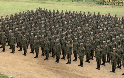 <p><strong>NEW SOLDIERS.</strong> A total of 317 new soldiers are shown during their graduation ceremony at the training grounds of Camp Melchor dela Cruz, in Gamu, Isabela on Friday (Oct. 18, 2019). Bishop Prudencio Andaya of the Tabuk Diocese who was guest speaker, urged the new soldiers to take their duties to heart and put into practice what they learned in the training. <em>(Photo by Villamor Visaya Jr.)</em></p>