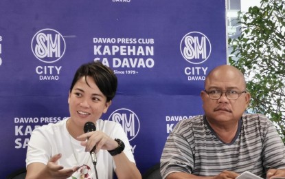 <p><strong>FOOTBALL TOURNEY.</strong> Negros Occidental Football Association administrator Lyca Jochico (left) announces the holding of the first Mindanao Cup for grassroots football players in Davao City on October 22-25. Joining Jochico during Monday's press conference is Mindanao Cup commissioner Noel Presto. <em>(PNA photo by Digna Banzon)</em></p>