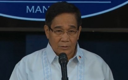 <p><strong>IPs DEMOLISHING SALUGPUNGAN SCHOOLS.</strong> Indigenous peoples (IPs) have led the demolition of Salugpungan schools that they once helped build, National Security Adviser Esperon Hermogenes Jr. says during a press briefing in Malacañang on Friday (Oct. 25, 2019). This came after the Department of Education ordered the permanent closure of these educational facilities. <em>(Screengrab from RTVM)</em></p>