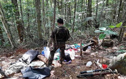 <p><strong>CAPTURED HIDEOUTS.</strong> The military attributes to massive military operations the capture of 57 lairs of the communist New People’s Army in Caraga Region since January this year. The latest seizure of a rebel area occurred on October 26, 2019 in Sitio Suba, Barangay Mabuhay in Tandag City, Surigao del Sur. <em>(Photo courtesy of the Army's 402nd IB)</em></p>