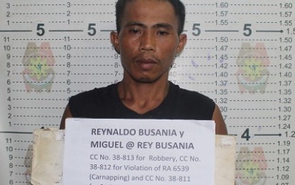 <p><strong>NABBED REBEL LEADER.</strong> Reynaldo Busania, leader of the Komiteng Rehiyon-Cagayan Valley of the New People’s Army (NPA), is being held by the police for criminal charges after his arrest in Diffun, Quirino on Monday (Oct. 28, 2019). The rebel leader was said to be among the NPA members who attacked the police station of Maddela town in Quirino on April 29, 2017. <em>(Photo courtesy of PNP-Diffun, Quirino)</em></p>