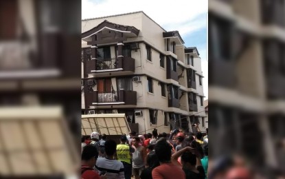 <p><span class="css-901oao css-16my406 r-1qd0xha r-ad9z0x r-bcqeeo r-qvutc0"><strong>HIT BY QUAKE.</strong> Ecoland 4000 Residences in Talomo, Davao City sustained major damage after another strong earthquake struck Davao City and some areas in Mindanao on Thursday morning. Department of Science and Technology Undersecretary for Disaster Risk Reduction and Climate Change and Phivolcs Officer-in-Charge Renato Solidum Jr. reminded the public to be ready and prepared for such calamities.  <em>(Photo courtesy of </em></span><em><span class="css-901oao css-16my406 r-1qd0xha r-ad9z0x r-bcqeeo r-qvutc0">Davao City Public Safety Facebook page)</span></em></p>