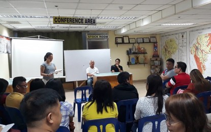 <p><strong>CLASSES SUSPENDED.</strong> Koronadal City Mayor Eliordo Ogena (seated in front, right) declares class suspension in all levels until Tuesday in both private and public schools due to reported damage to school buildings and related structures as a result of the recent earthquakes. The mayor issued the decision following an emergency meeting on Sunday with the local School Board, school heads and officials led by city schools division superintendent Gildo Mosquedo (left) and the City Engineering Office. <em>(Photo grab from the City of Koronadal Facebook page)</em></p>