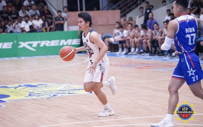 <p><strong>GAME-FIXING</strong>. Exe Biteng tries to execute a play in SOCCSKSARGEN's recent game against Manila at the STRIKE Gymnasium in Bacoor on Oct. 23, 2019. The Marlins fell to the Stars, 89-104, their 18th straight loss, which prompted the MPBL to probe them on signs of game-fixing schemes. <em>(Photo courtesy of MPBL)</em></p>