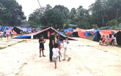 <p>PNA file photo shows an evacuation site in North Cotabato province. Authorities in neighboring Digos City, Davao del Sur, say they are finding ways for the remaining evacuees to return home and bring back normalcy in the area.</p>