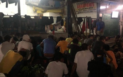 <p><strong>RAID.</strong> Some of those arrested in the raid of the compound of progressive groups Bagong Alyansang Makabayan, Kilusang Mayo Uno, Gabriela, and allied organizations in Barangay Bata, Bacolod City on Oct. 31, 2019. Eleven of them have been indicted on a charge of illegal possession of firearms, ammunition, and explosives. <em>(Photo courtesy of Glazyl Masculino)</em></p>
